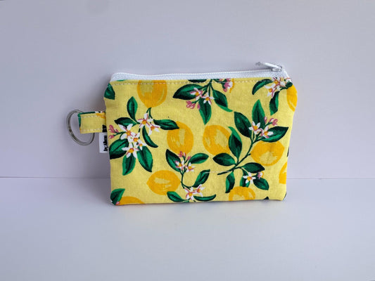 Wristlet & Wallet in yellow lemons