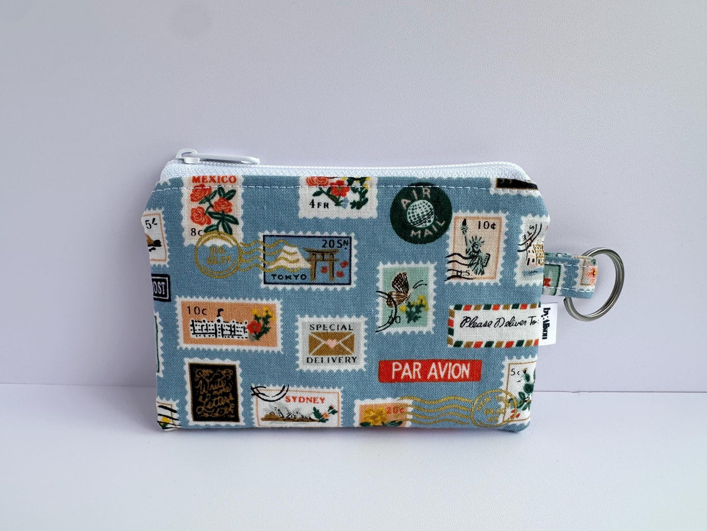 Wristlet & Wallet in Light blue stamps