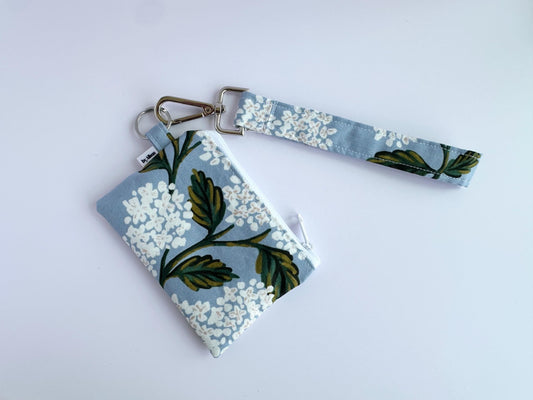 Wristlet & Wallet in hydrangeas