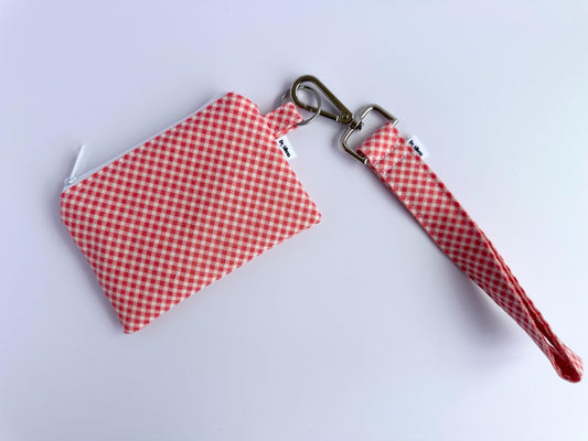 Wristlet & Wallet in Red Gingham