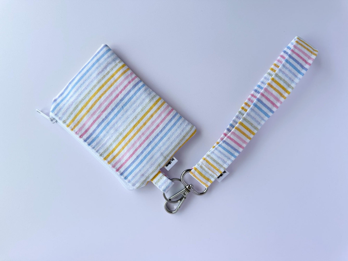 Wristlet & Wallet in pastel stripes