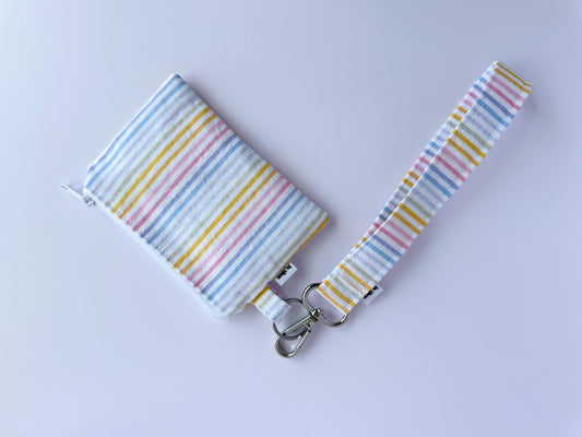 Wristlet & Wallet in pastel stripes