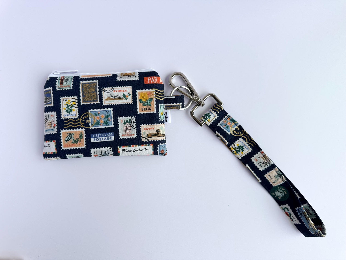 Wristlet & Wallet in Navy Stamps