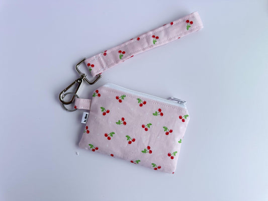 Wristlet & Wallet in pink cherries
