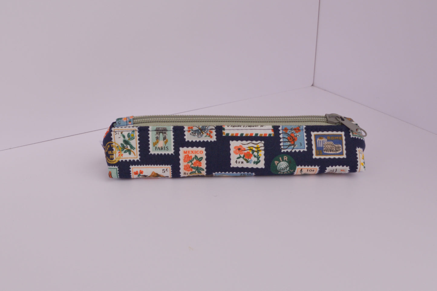 Small Pencil pouch in Navy Stamps